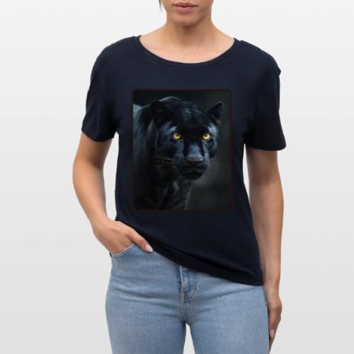 Black Panther Glowing Eyes Design - Stanley/Stella Serena Women’s Relaxed Organic T-Shirt