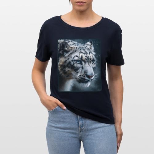 Snow Leopard Blue Eyes Design - Stanley/Stella Serena Women’s Relaxed Organic T-Shirt