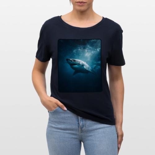 Great White Shark Ocean Design - Stanley/Stella Serena Women’s Relaxed Organic T-Shirt