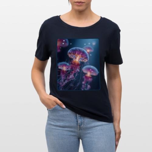 Glowing Jellyfish Deep Sea Design - Stanley/Stella Serena Women’s Relaxed Organic T-Shirt