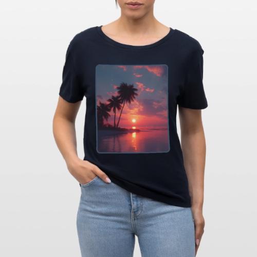 Tropical Sunset Ocean Reflection Design - Stanley/Stella Serena Women’s Relaxed Organic T-Shirt