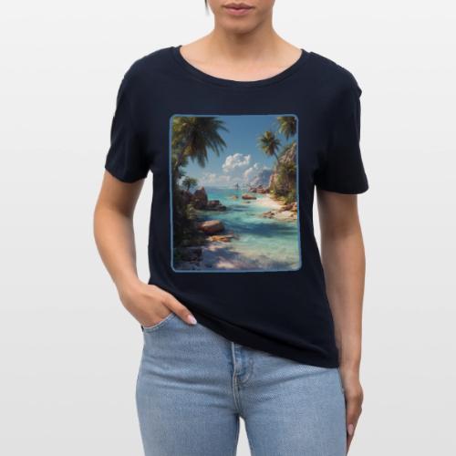 Tropical Island Paradise Ocean Design - Stanley/Stella Serena Women’s Relaxed Organic T-Shirt