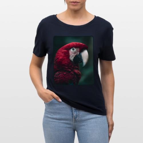 Red Green Macaw Bird Portrait Design - Stanley/Stella Serena Women’s Relaxed Organic T-Shirt