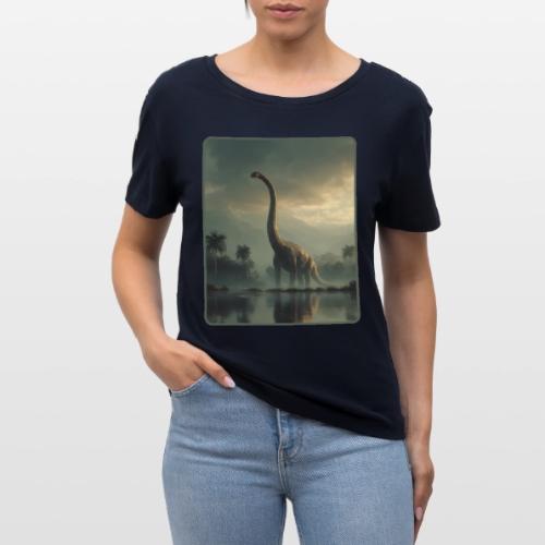 Brachiosaurus Misty Lake Design - Stanley/Stella Serena Women’s Relaxed Organic T-Shirt