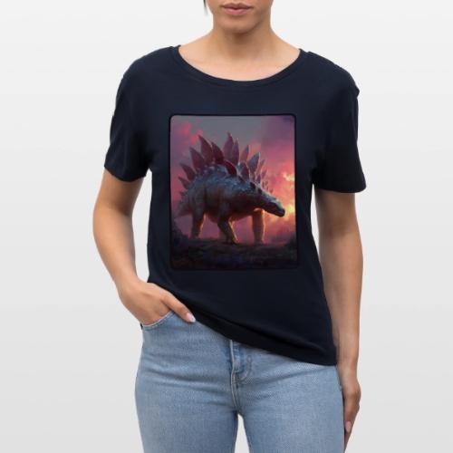 Stegosaurus Sunset Forest Design - Stanley/Stella Serena Women’s Relaxed Organic T-Shirt