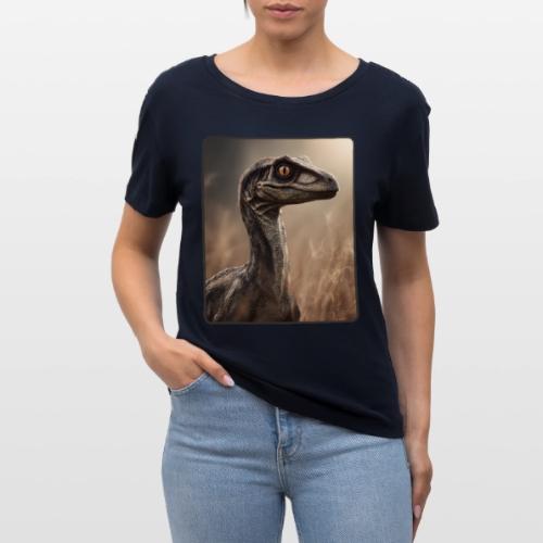Velociraptor Feathered Portrait Design - Stanley/Stella Serena Women’s Relaxed Organic T-Shirt