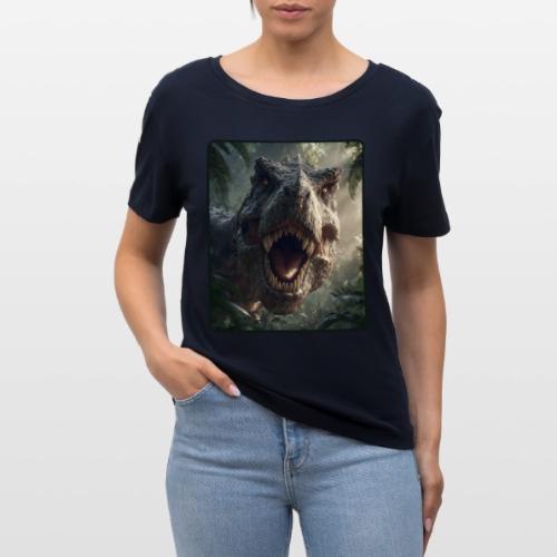 T Rex Jungle Roar Design - Stanley/Stella Serena Women’s Relaxed Organic T-Shirt