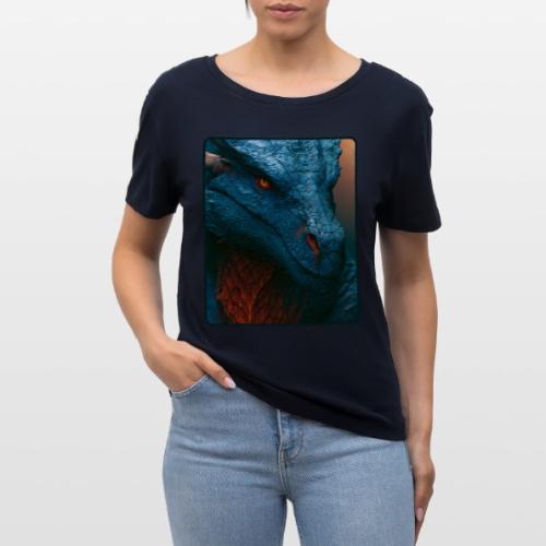 Turquoise Dragon Fire Eye Design - Stanley/Stella Serena Women’s Relaxed Organic T-Shirt