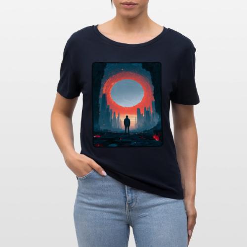Cosmic Portal Future City Design - Stanley/Stella Serena Women’s Relaxed Organic T-Shirt