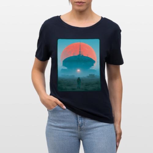 Astronaut Alien Outpost Design - Stanley/Stella Serena Women’s Relaxed Organic T-Shirt
