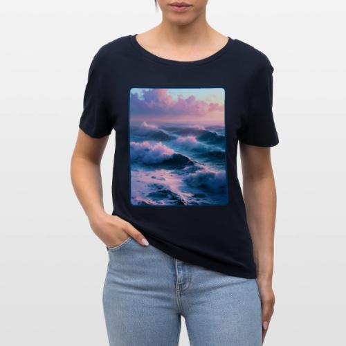 Dreamy Pastel Ocean Sunset Art - Stanley/Stella Serena Women’s Relaxed Organic T-Shirt