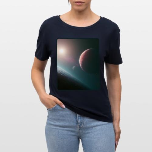 Deep Space Planet Horizon Art - Stanley/Stella Serena Women’s Relaxed Organic T-Shirt