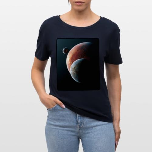 Three Planets Deep Space Design - Stanley/Stella Serena Women’s Relaxed Organic T-Shirt