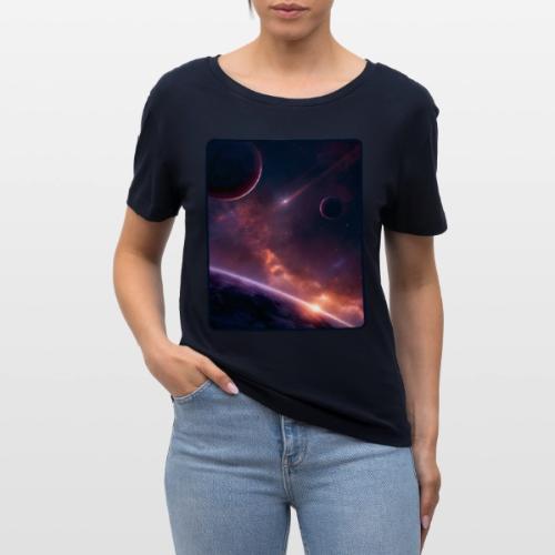 Cosmic Sunset Nebula Space Art - Stanley/Stella Serena Women’s Relaxed Organic T-Shirt