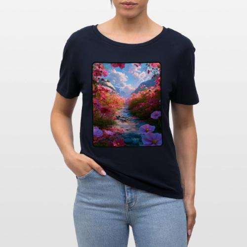 Dreamy Cosmos Valley Landscape Art - Stanley/Stella Serena Women’s Relaxed Organic T-Shirt