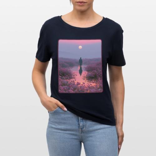 Ethereal Sunset Flower Field Art - Stanley/Stella Serena Women’s Relaxed Organic T-Shirt