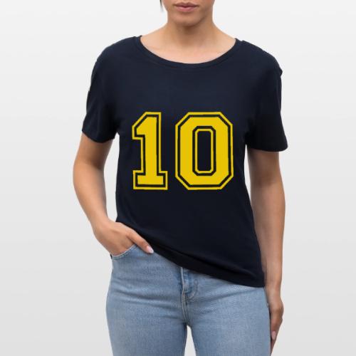 Number 10 in a classic athletic collegiate font - Stanley/Stella Serena Women’s Relaxed Organic T-Shirt