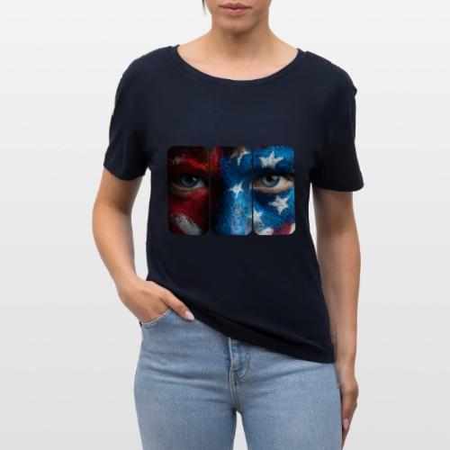 USA: Painted for the Flag - Stanley/Stella Serena Women’s Relaxed Organic T-Shirt