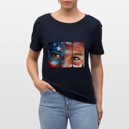 USA: Eyes of the Flag - Stanley/Stella Serena Women’s Relaxed Organic T-Shirt