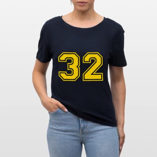 Number 32 in a classic athletic collegiate font - Stanley/Stella Serena Women’s Relaxed Organic T-Shirt
