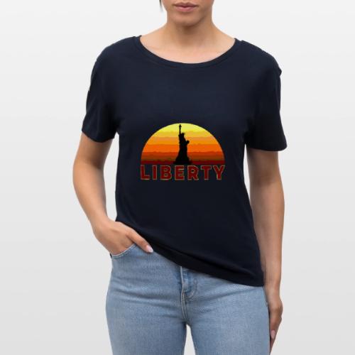 USA: Sunset Liberty Bold - Stanley/Stella Serena Women’s Relaxed Organic T-Shirt