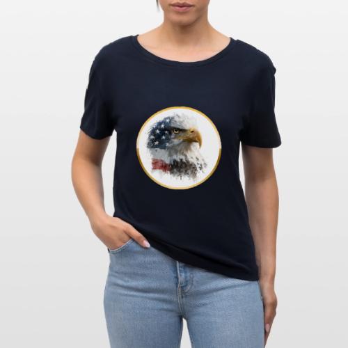USA: Patriot Wing Emblem - Stanley/Stella Serena Women’s Relaxed Organic T-Shirt