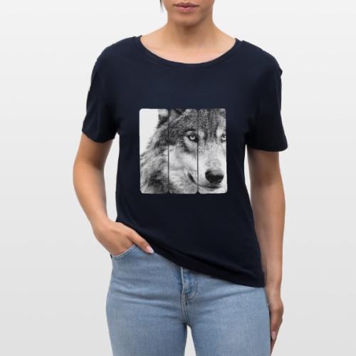 Wolf Face Triptych: Silent Alpha - Stanley/Stella Serena Women’s Relaxed Organic T-Shirt