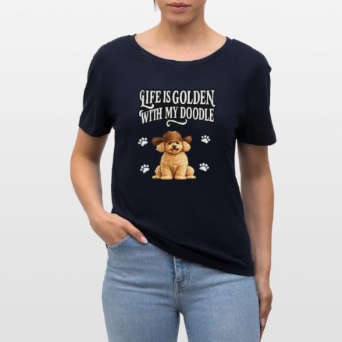 Life Is Golden With My Doodle Cowboy Goldendoodle - Stanley/Stella Serena Women’s Relaxed Organic T-Shirt