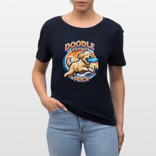 Doodle Frisbee Fetch | Goldendoodle Dog Lover - Stanley/Stella Serena Women’s Relaxed Organic T-Shirt