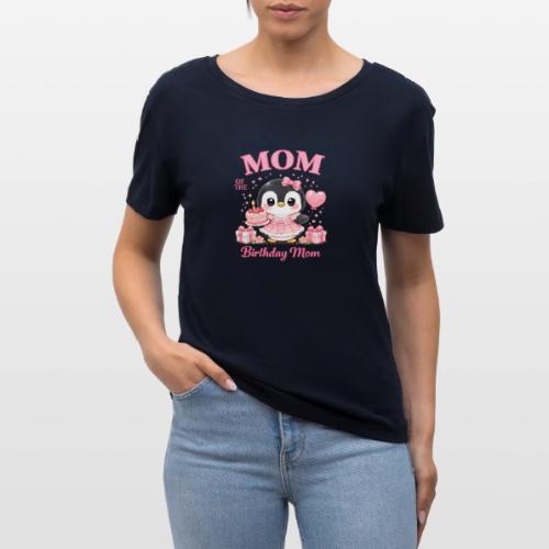 Cute Penguin Birthday Mom Kawaii Cake Balloon Gift - Stanley/Stella Serena Women’s Relaxed Organic T-Shirt