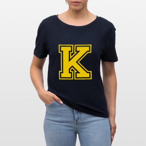 Letter k – Capital Athletic Alphabet Monogram - Stanley/Stella Serena Women’s Relaxed Organic T-Shirt