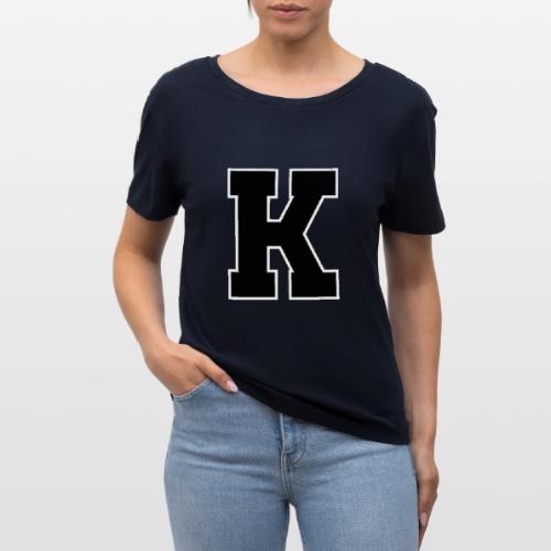 Varsity Letter K Collegiate Font Design - Stanley/Stella Serena Women’s Relaxed Organic T-Shirt