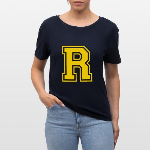 Letter R – Capital Athletic Alphabet Monogram - Stanley/Stella Serena Women’s Relaxed Organic T-Shirt