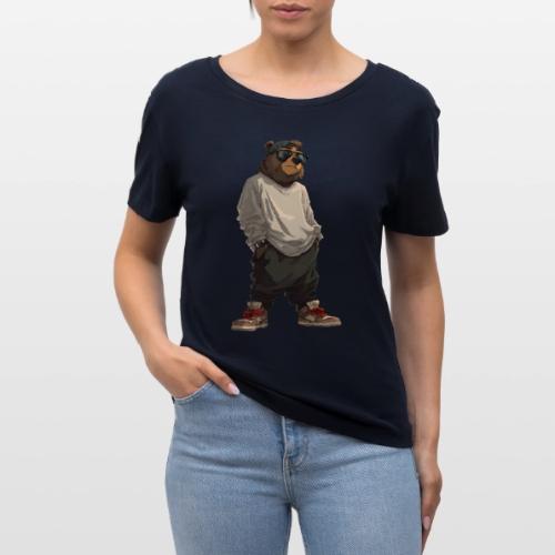 Urban Streetwear Bear Cool Apparel Design - Stanley/Stella Serena Women’s Relaxed Organic T-Shirt