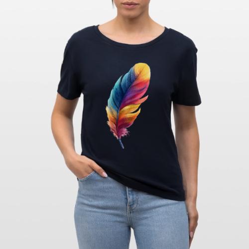 Rainbow Flight Feather - Stanley/Stella Serena Women’s Relaxed Organic T-Shirt