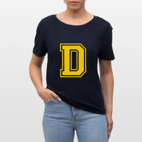 Letter D – Capital Athletic Alphabet Monogram - Stanley/Stella Serena Women’s Relaxed Organic T-Shirt