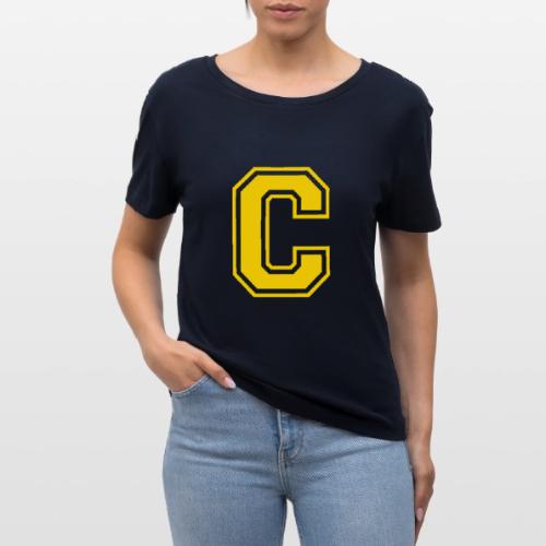 Letter C – Capital Athletic Alphabet Monogram - Stanley/Stella Serena Women’s Relaxed Organic T-Shirt