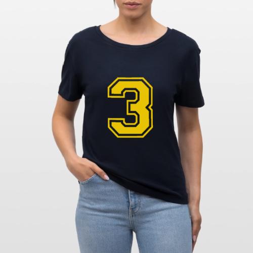 Number 3 in a classic athletic collegiate font - Stanley/Stella Serena Women’s Relaxed Organic T-Shirt