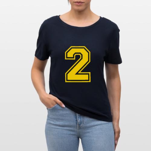 Number 2 in a classic athletic collegiate font - Stanley/Stella Serena Women’s Relaxed Organic T-Shirt