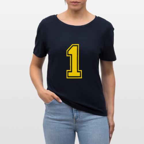 Number 1 in a classic athletic collegiate font - Stanley/Stella Serena Women’s Relaxed Organic T-Shirt