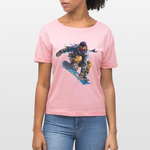 Snowboarding: Splash of Speed - Stanley/Stella Serena Women’s Relaxed Organic T-Shirt