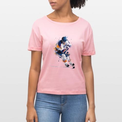 Hockey: Icy Streaks - Stanley/Stella Serena Women’s Relaxed Organic T-Shirt