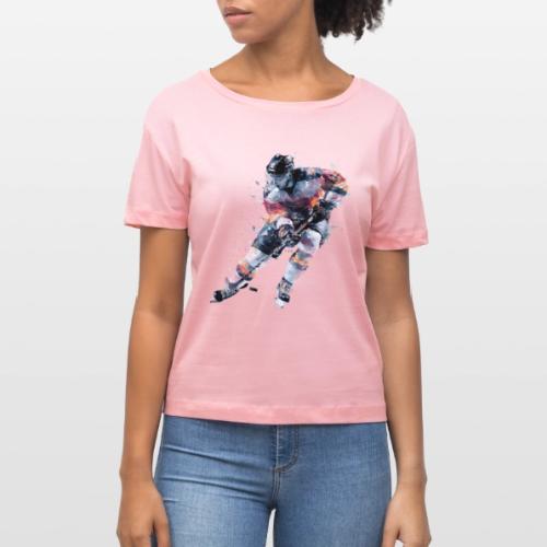 Hockey: Frozen Motion - Stanley/Stella Serena Women’s Relaxed Organic T-Shirt