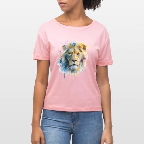 Splash-Art Lion Face - Stanley/Stella Serena Women’s Relaxed Organic T-Shirt