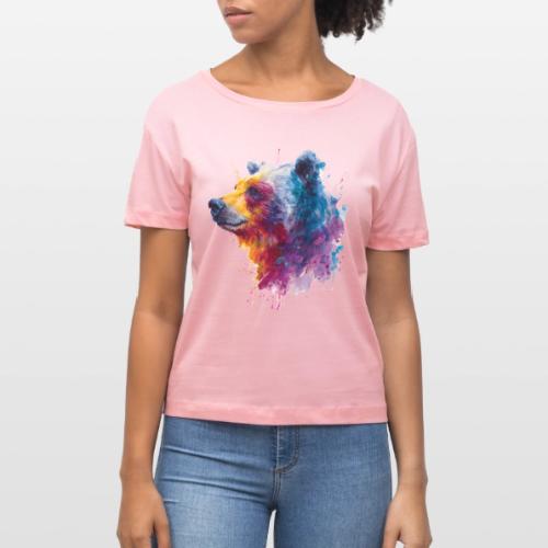 Watercolor Bear Portrait - Stanley/Stella Serena Women’s Relaxed Organic T-Shirt
