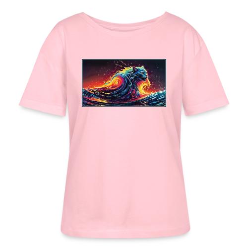 Wavecat Firelight Wave - Stanley/Stella Serena Women’s Relaxed Organic T-Shirt