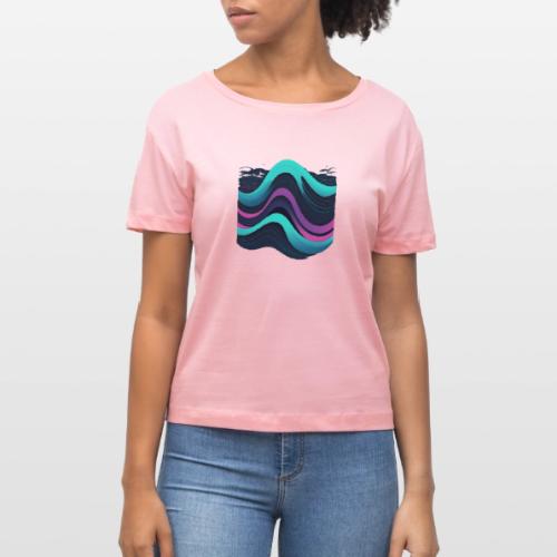 Abstract Wavy Ocean Pattern - Stanley/Stella Serena Women’s Relaxed Organic T-Shirt