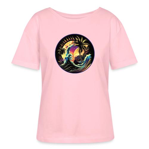 Purple Sunset Waves - Stanley/Stella Serena Women’s Relaxed Organic T-Shirt