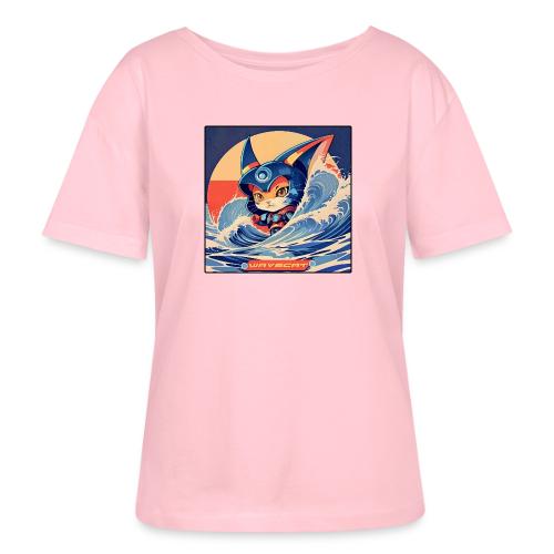 Wavecat Kitten - Stanley/Stella Serena Women’s Relaxed Organic T-Shirt
