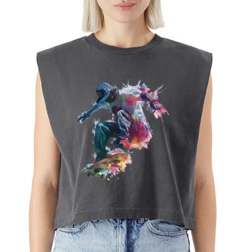 Skateboarding: Ride the Colors - Washed Women´s Muscle Tank Top
